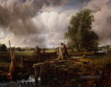 Juan Constable Painting - Barco pasando una esclusa Romántico John Constable